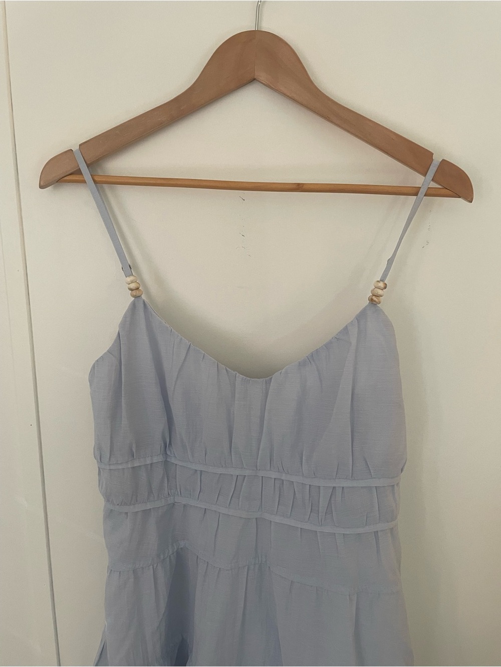 Nordstrom Lost + Wander Pale Blue Oasis Handkerchief Boho Maxi Dress Size S NWT - Picture 5 of 11